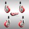 Service Caster 4 Inch 316SS Red Poly Swivel 1-3/8 Inch Expanding Stem Caster Brake SCC, 2PK SS316EX20S414-PPUB-RED-2-TLB-2-138 - alternate 2